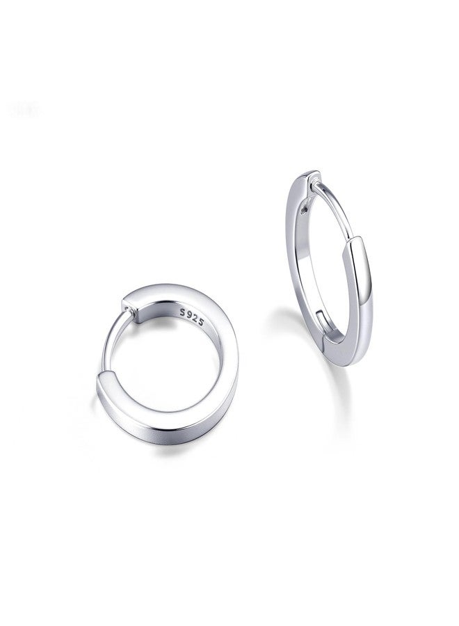MOODEAR Small Hoop Huggie Earrings for Women 925 Sterling Silver 1.5mm Thick, Hypoallergenic Dainty Cartilage Earrings for Sensitive Ears, Trendy Everyday Jewelry Gift (10mm Inner Diameter) - Image 1